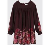 CHLOÉ Girl's Floral Wool Square-Neck Mini Dress - Size: 8 - female