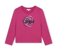 Chloé Girls Fuchsia Pink Organic Cotton Spiral Print T-Shirt-10 Years