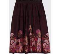 CHLOÉ Girl's High-Waist Floral Print Wool Midi Skirt - Size: 4 - female
