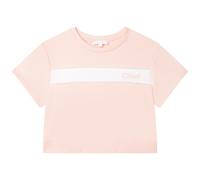 Chloé Girls Pink Cotton Logo Lace Sweatshirt-6 Years
