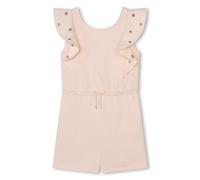 Chloé Girls Pink Organic Cotton Ruffle Eyelet Playsuit-10 Years
