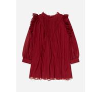 Chloé Girls Pleated Silk Ceremony Dress in Red - Red - 10 Yrs