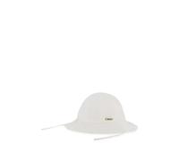 Chloé Kids floral-edge hat - White 44-46-48-50-52