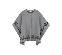 Chloé Kids logo-embroidered poncho - Grey 4-6-8-10-12-14