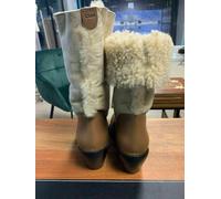 Chloe Kurtis Cult Shearling Lambskin Western Biker Boots Shoes 39