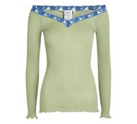 Chloe Lace Trims Ribbed-knit Cotton and Silk-blend top - Green - XS (UK6 / XS)