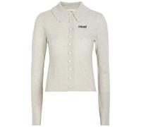 Chloe Logo Intarsia Wool Cardigan - Light Grey - L (UK14 / L)