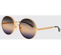 CHLOÉ Metal Sunglasses with Rounded Frame and Metal Bridge - Size: 59 - female