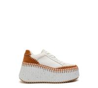 Chloe Nama Panelled Leather Flatform Sneakers - White - 38 (IT38 / UK5)