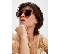 Chloe Polarized Aviator Sunglasses at Free People in Maple/Green - female