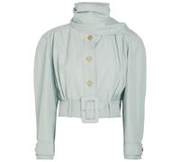 Chloe Scarf-effect Linen and Cotton-blend Jacket - Grey - 36 (UK8 / S)