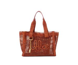 Chloé Summer Banana raffia east-west tote bag - Brown One Size