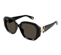 Chloé Woman CH0236S 001 Sunglasses Acetate Black Brown Squared
