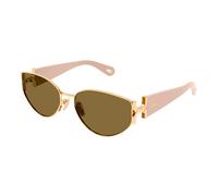 Chloé Woman CH0260S 003 Sunglasses Metal Gold Green Round
