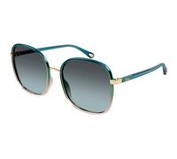 Chloé Woman CH0031S 011 Sunglasses Bio-inject Green Grey Squared Shaded