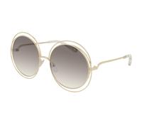Chloé Woman CH0045S 005 Sunglasses Metal Gold Brown Round Shaded