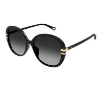 Chloé Woman CH0207SK 001 Sunglasses Acetate Black Grey Butterfly Shaded