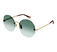 Chloé Woman CH0254S 003 Sunglasses Metal Gold Green Round