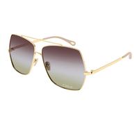 Chloé Woman CH0278S 002 Sunglasses Metal Gold Green Squared