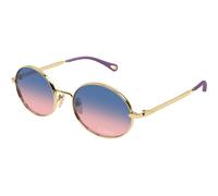 Chloé Woman Chloé CH0326S 003 Sunglasses Metal Gold Blue Round