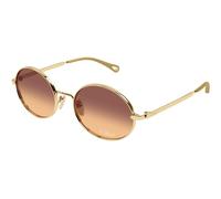 Chloé Woman Chloé CH0326S 004 Sunglasses Metal Gold Brown Round
