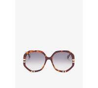 Chloe Womens Brown Ch0105s Hexagonal-frame Acetate Sunglasses