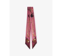 Chloe Womens Chloe Paddington Printed Silk Scarf Multicolor Pink 2