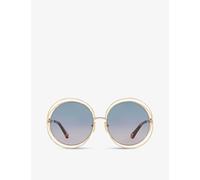 Chloe Womens Dark Ch0045s Round-frame Metal Sunglasses