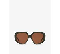 Chloe Womens Green Ch0204s Square-frame Acetate Sunglasses