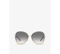 Chloe Womens Grey Ch0030s Butterfly-frame Acetate Sunglasses