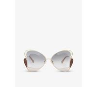 Chloe Womens Grey Ch0048s Gemma Metal and Acetate Butterfly-frame Sunglasses