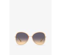 Chloe Womens Orange Ch0030s Butterfly-frame Acetate Sunglasses