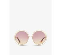 Chloe Womens Pink Ch0045s Round-frame Metal Sunglasses