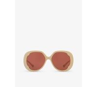 Chloe Womens White Ch0195s Round-frame Acetate Sunglasses