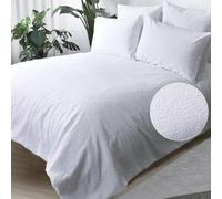 Chlophy Flower Duvet Cover Set White Double Floral Damask Textured Embossed Bohemian Medallion Girls Bedding Set Jacquard Garland Mandala Crisp