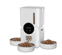 Chloraeon Automatic Cat Feeder for 3 Cats with Slow Feed, 6L Smart WiFi Pet Feeder, 2.4G & 5G Dual-Band, Battery Powered with 15-Day Battery Life, for Cats & Small Dogs (White)
