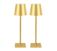 CHLORANTHUS 2 Pack Cordless Table Lamps, 3 Colors Stepless Dimming, 5000mAh Rechargeable Battery LED Desk Lamp for Bedroom/Couple Dinner/Desk/Cafe/Dining Room/Terrace