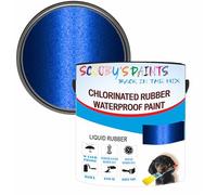 Chlorinated Rubber Waterproof Paint - Outdoor Multi-Surface Paint for Metal, Wood, Masonry & More - Durable, Mould & Weather Resistant - Vibrant Blue Metallic (0.25 Liters)