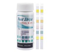 Chlorine Leaching Test Paper, Spa Test Strips, 100-Piece Pool And Aquarium Water Quality Tester, Quick Dip Results, Moisture-Sealed Vial, 10X3X3cm, For Spa Pond Or Swimming Pool