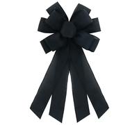 chmacura Black Burlap Wreath Bow 20 x 11 Inches Easter Bows Holiday Black Ribbon Bow Birthday Carnival Farmhouse Bow Tree Ornament for Home Front Door Decorations