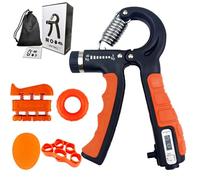 Chmentnanza 5 Pack Hand Strengthener Kit - 5-60kg Adjustable Grip Trainer, Finger & Forearm Workout with Counter, Portable Exercise Set for Recovery (Orange)
