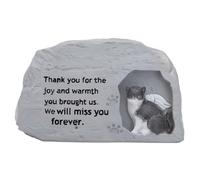 Chmentnanza Feline Angel Urn - Winged Cat Statue, Stone Memorial with Custom Text