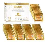 CHMI 24K Gold Under Eye Patches 50 Pairs Collagen, Dark Circles, Wrinkles | Puffy looking eyes, collagen skin care, hydrating eye mask, hydrogel, hyaluronic acid, vitamin E, men & women, travel, gift