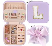 CHMI Travel Jewelry Case, Purple Travel Jewelry Box, Travel Jewelry Organizer, Travel Gifts for Women Girls, Jewelry Organizer Box, Birthday Gifts for Women, Christmas Gifts for Teens Girls - L