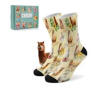 CHMKMF Funny Farm Animal Print Socks for Women Men Novelty Crew Socks Farm Animal Gifts, Llama, One Size