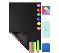 CHMMY Magnetic Chalkboard Paper for Wall, 45 * 100 Blackboard Sticker, Self Adhesive Blackboard Film, 6 Chalks, 6 Magnets, Cloth, Tangram, Chalk Holder, Magnetic Pen Holder for Office, Home, School