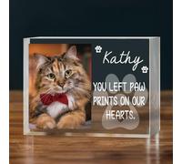 CHMMY Personalized Pet Memorial Plaque, Dog Cat Pet Memorial Gifts with Custom Photo Text Name Date, Pet Sympathy Gifts, Pet Loss Keepsake, Acrylic Photo Pet Memorial Gift (Style 3)