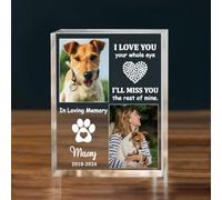 CHMMY Personalized Pet Memorial Plaque, Dog Cat Pet Memorial Gifts with Custom Photo Text Name Date, Pet Sympathy Gifts, Pet Loss Keepsake, Acrylic Photo Pet Memorial Gift (Style 2)