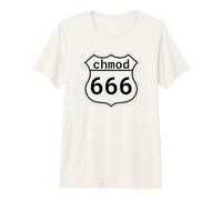 chmod 666 - Linux/Unix Cool Black Sysadmin Rocker Design Premium T-Shirt
