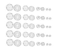 CHMYY 100 Pairs of Transparent Round Plastic Buttons for Sewing Shirts, Clothes, Invisible Buttons, 7.5 mm, 11.5 mm, 15 mm, 20 mm